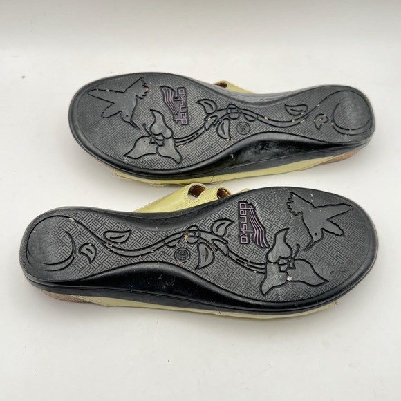 Dansko Janie Slide Sandals Cream Silver Leather Comfort Women EUR 38 US 7.5/8 - Picture 8 of 10